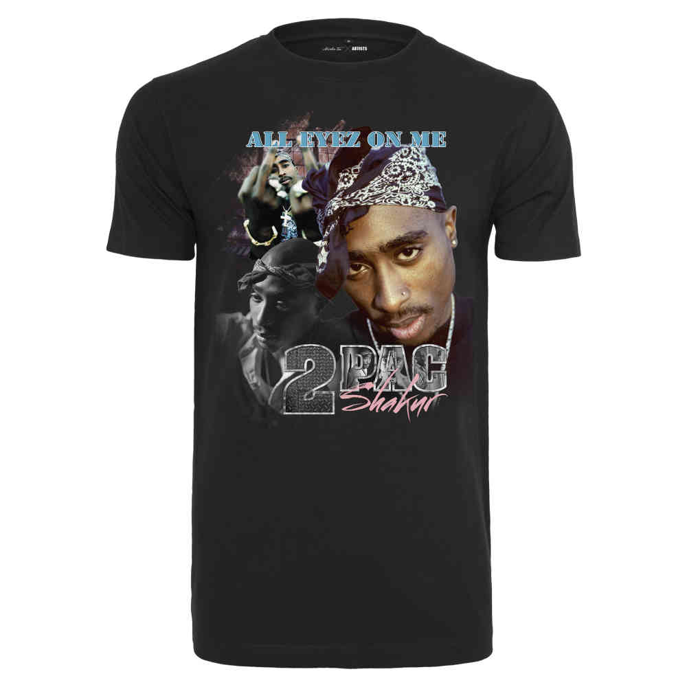 Mister Tee Tupac - Tupac Retro Heren Tshirt - Zwart